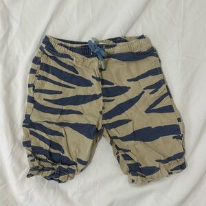 PRINTED LINEN BLEND LONG SHORTS